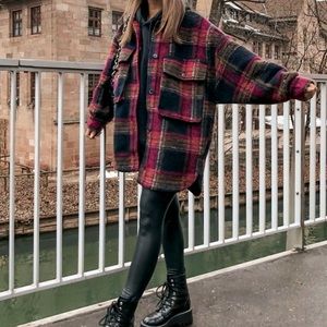 Zara plaid wool jacket